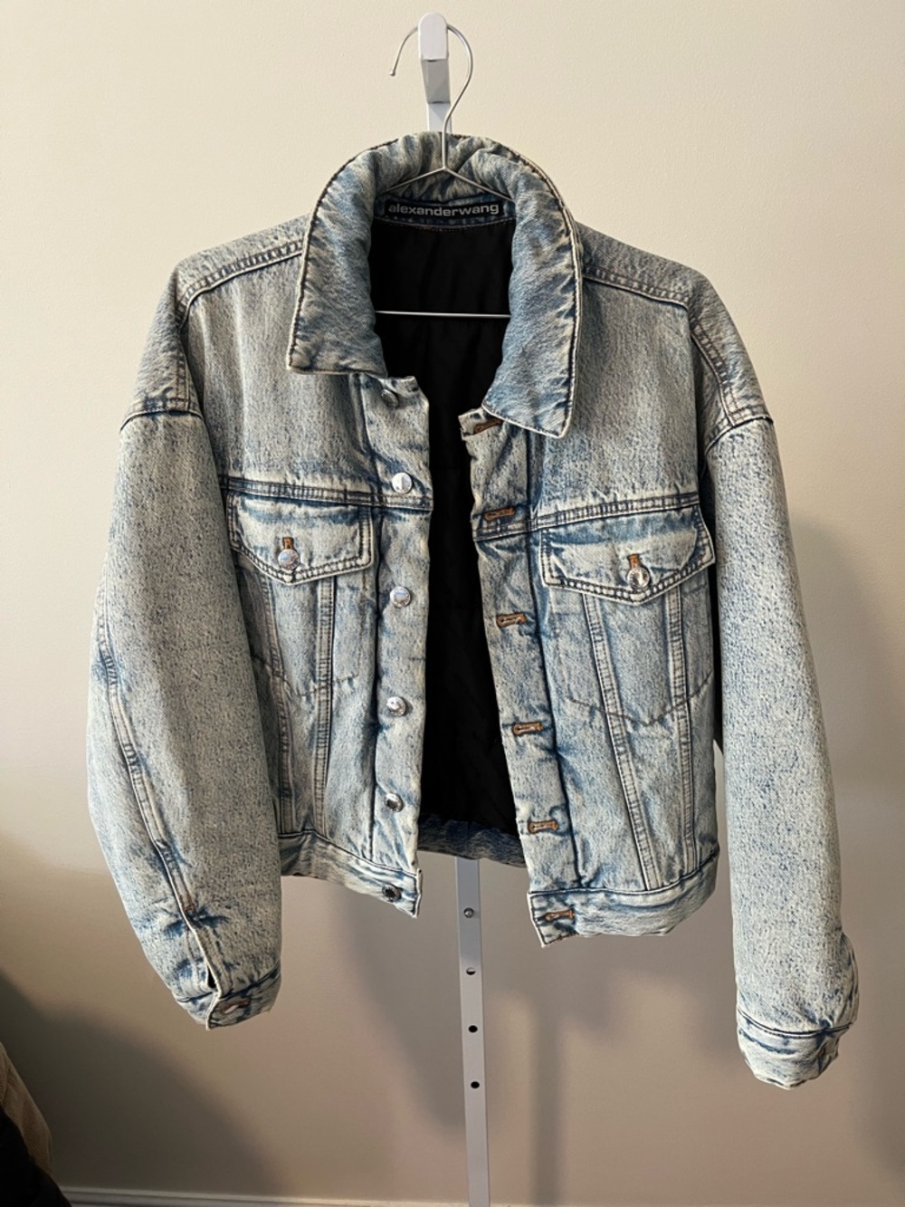 Alexander Wang Blue Acid-Wash Denim Jacket